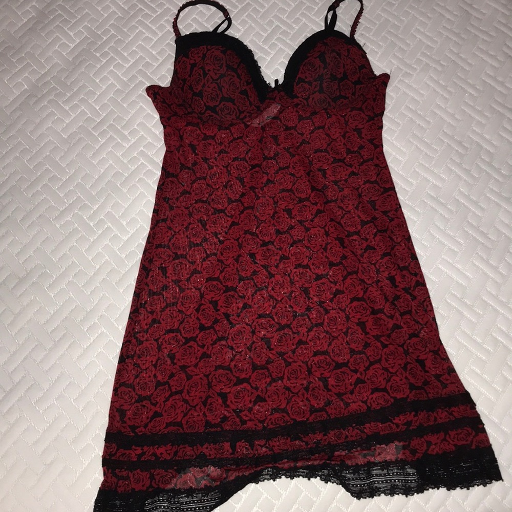 Sexy Lingerie with roses black and red